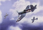 "Capt. Tom Blackburn's Big Hog F4U Corsair"-Jerry Crandall-World War II Art